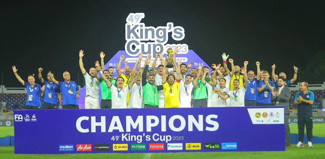 العراق يتوج بلقب بطولة كأس ملك تايلاند بفوزه على أصحاب الأرض بركلات الترجيح - شفق نيوز