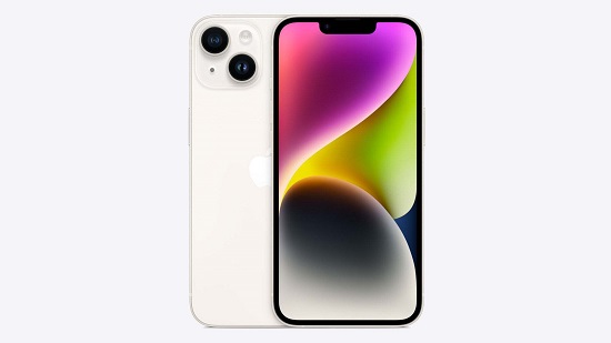 The iPhone 14  Starlight color